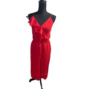 Vintage Red A.J Bari Silk Cocktail Dress